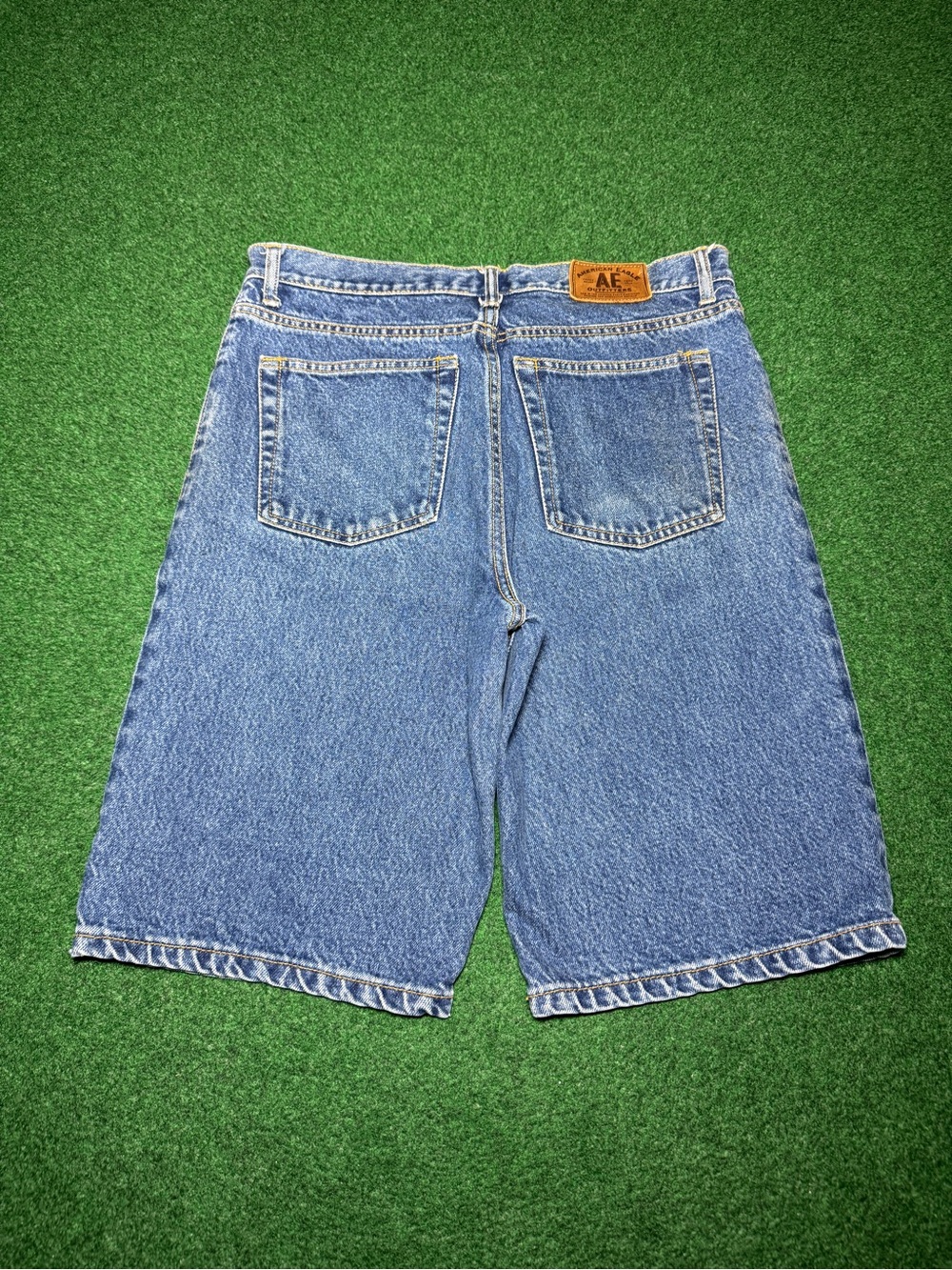 Vintage 90s American Eagle Below the Knee Denim Jorts, Jean Shorts Baggy Size 30